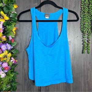 a🌸5/$25🌸Dots Sleeveless Blue Scoop Neck Cropped Tank Top Size XL